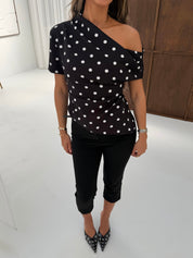 Polka dot top | Black