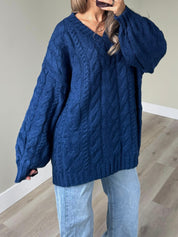 Braided knit blue