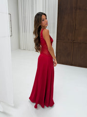 Red lace dress