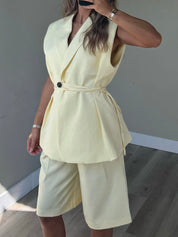 Pants short butter yellow