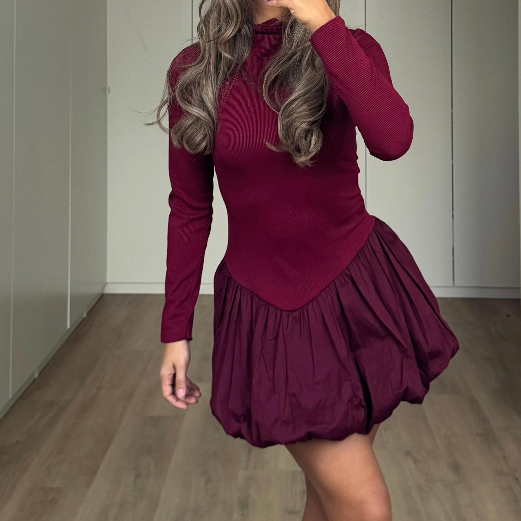 Dress ballon bordo