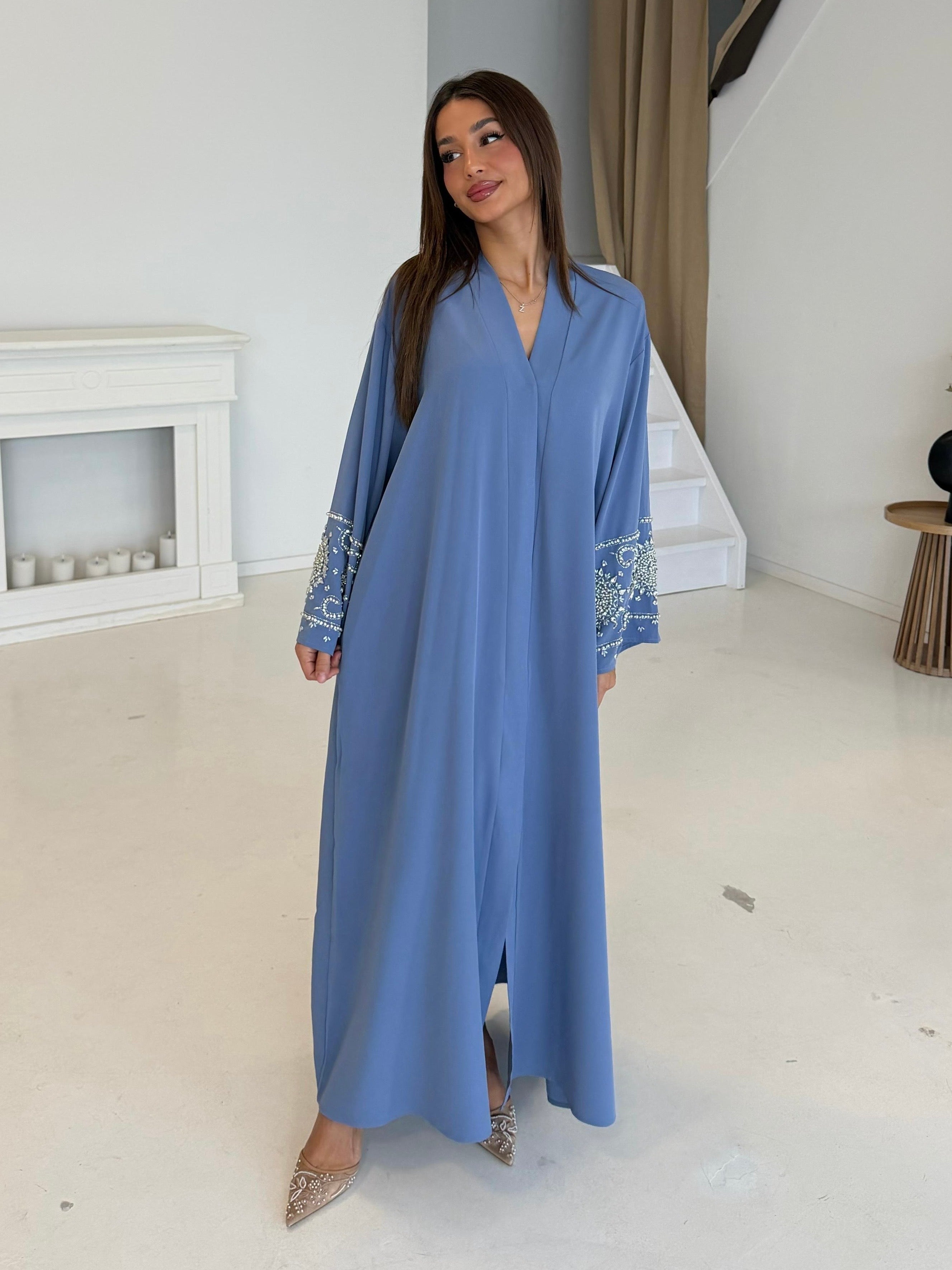 Premium diamond abaya | Blue