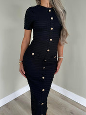 Tweed dress black long
