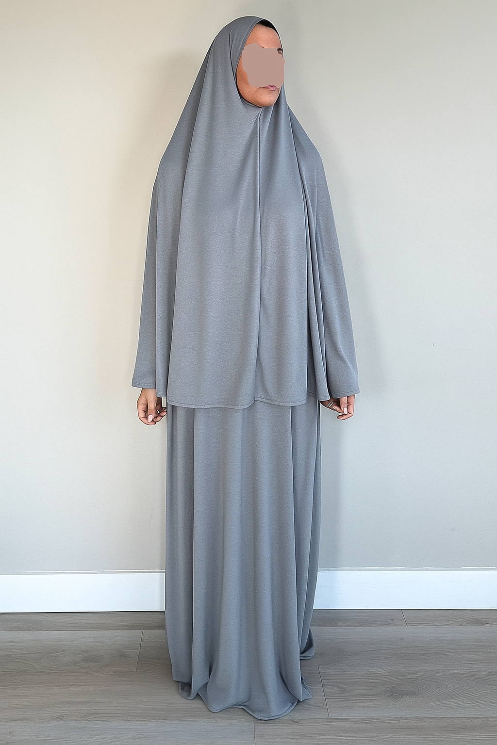 Soft 2 piece dress + khimar | GREY