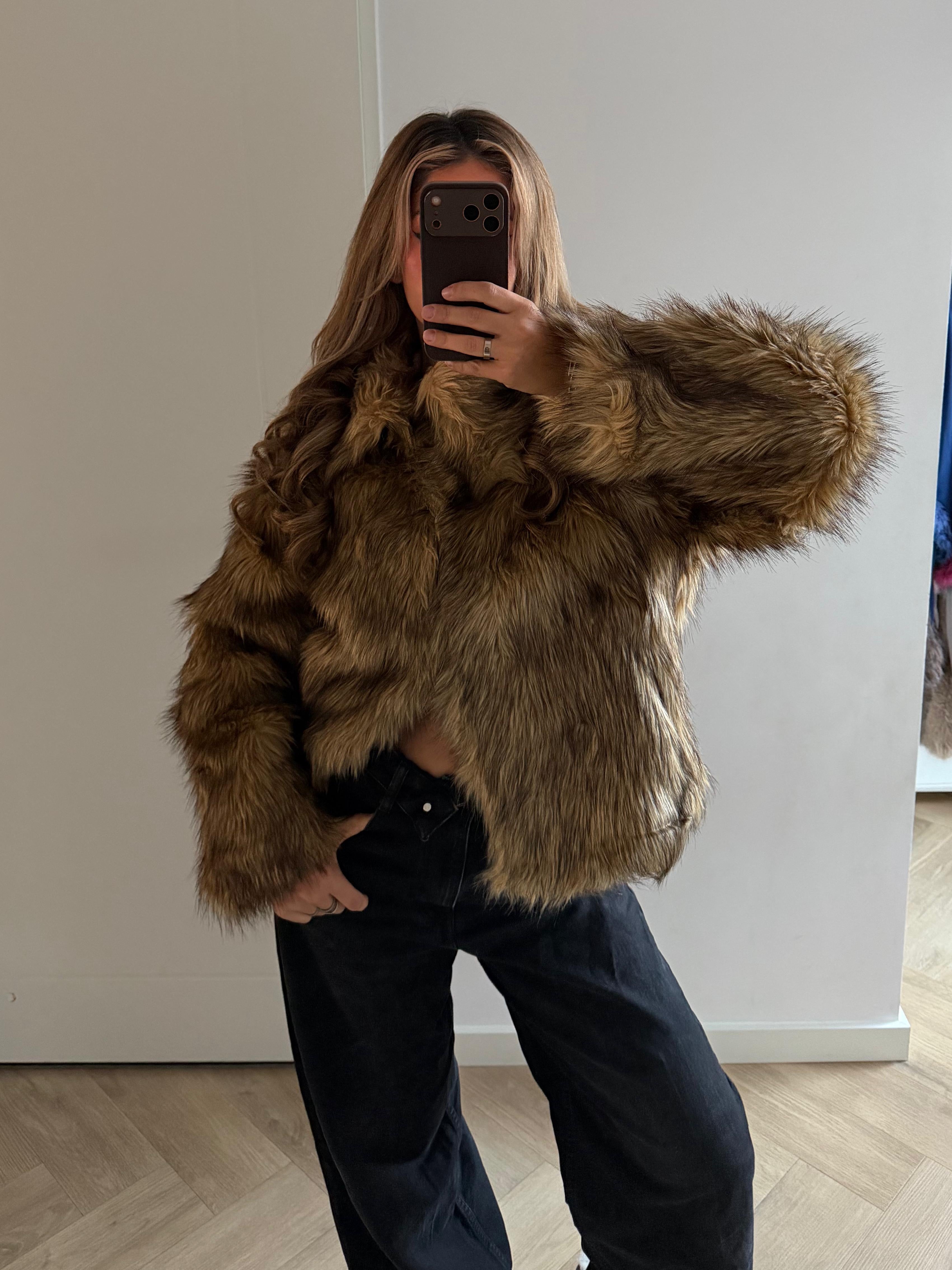 Faux fur coat