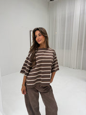 Open back tee brown