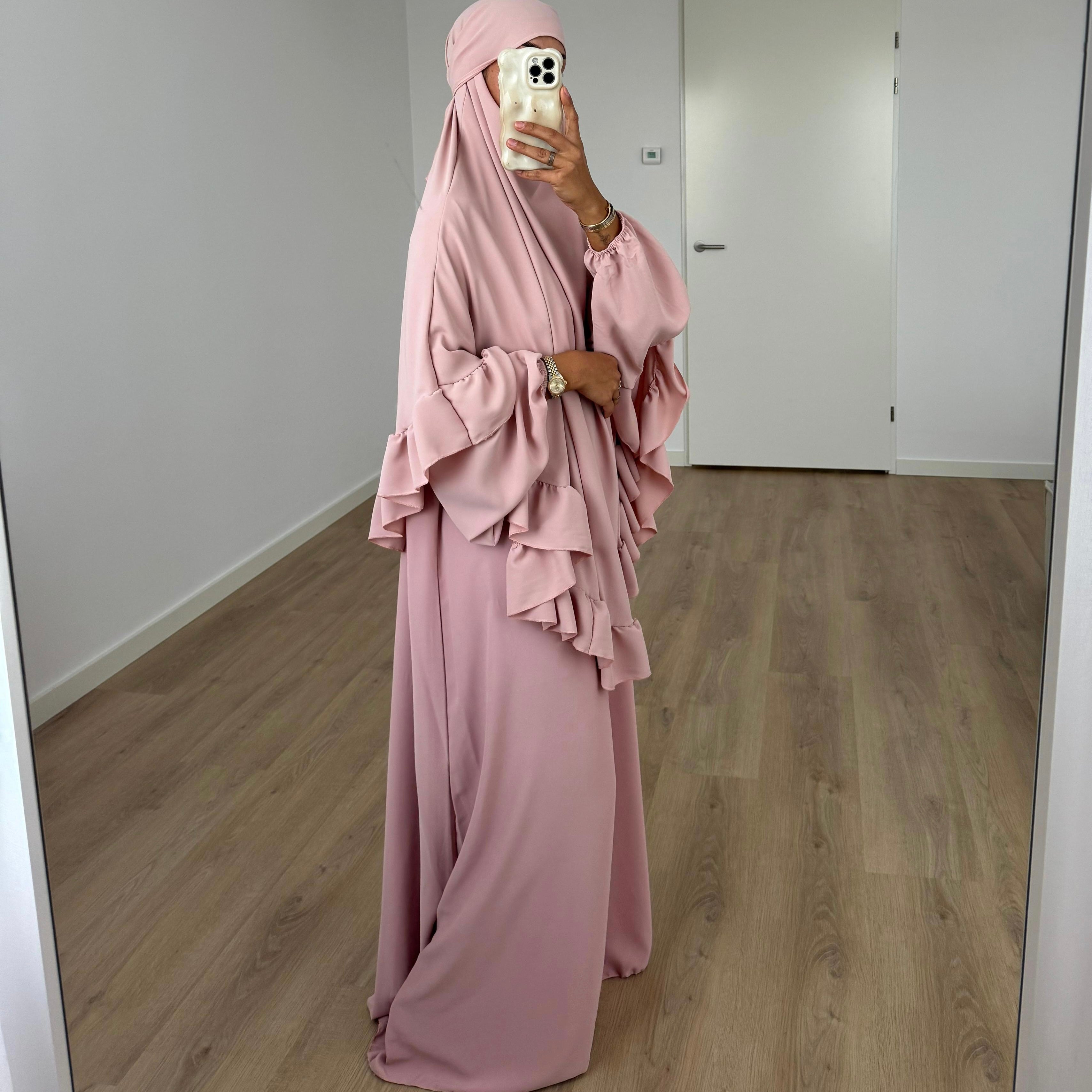 Khimar Ruffle Pink
