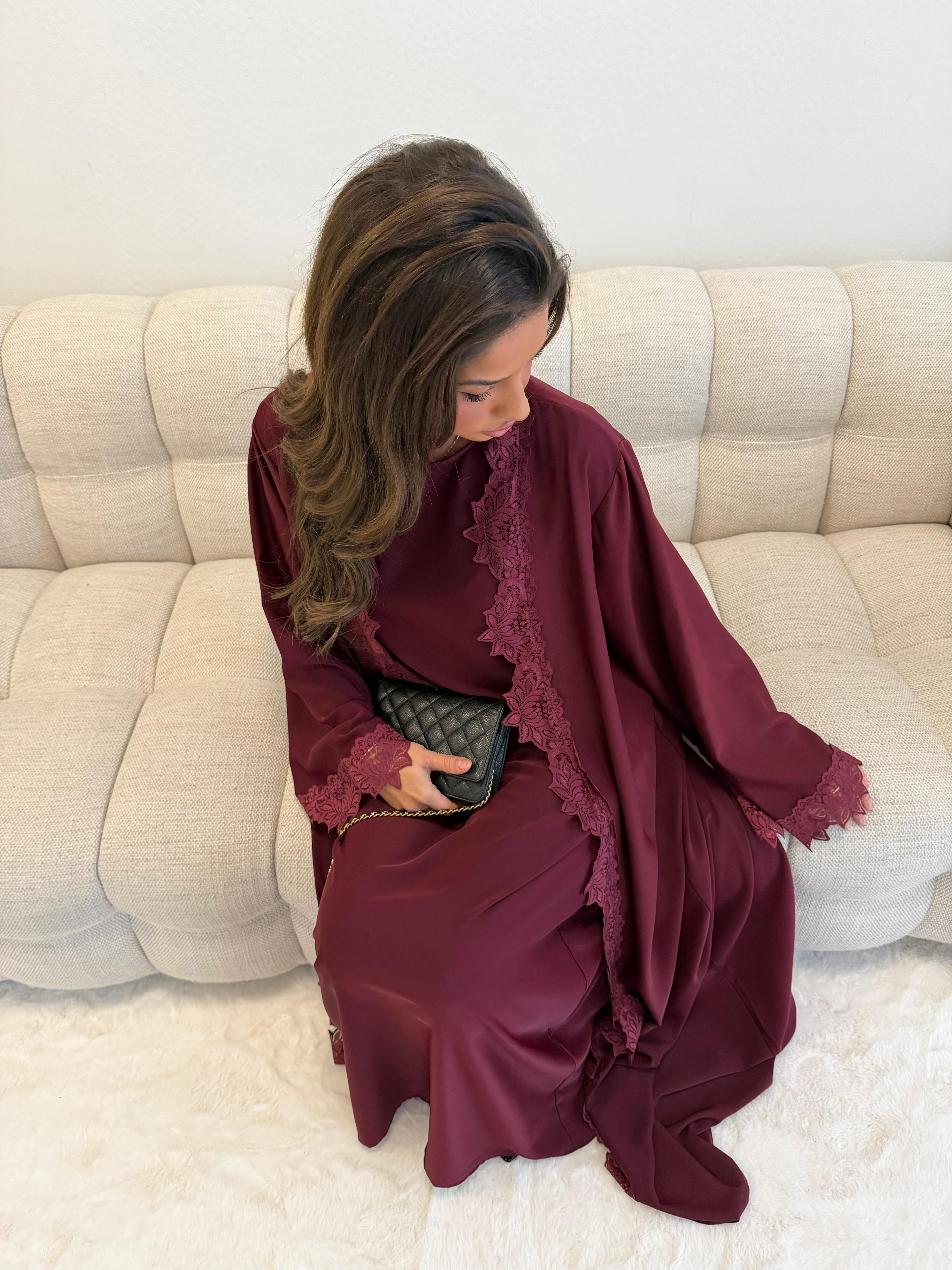 Abaya lace | Bordeaux