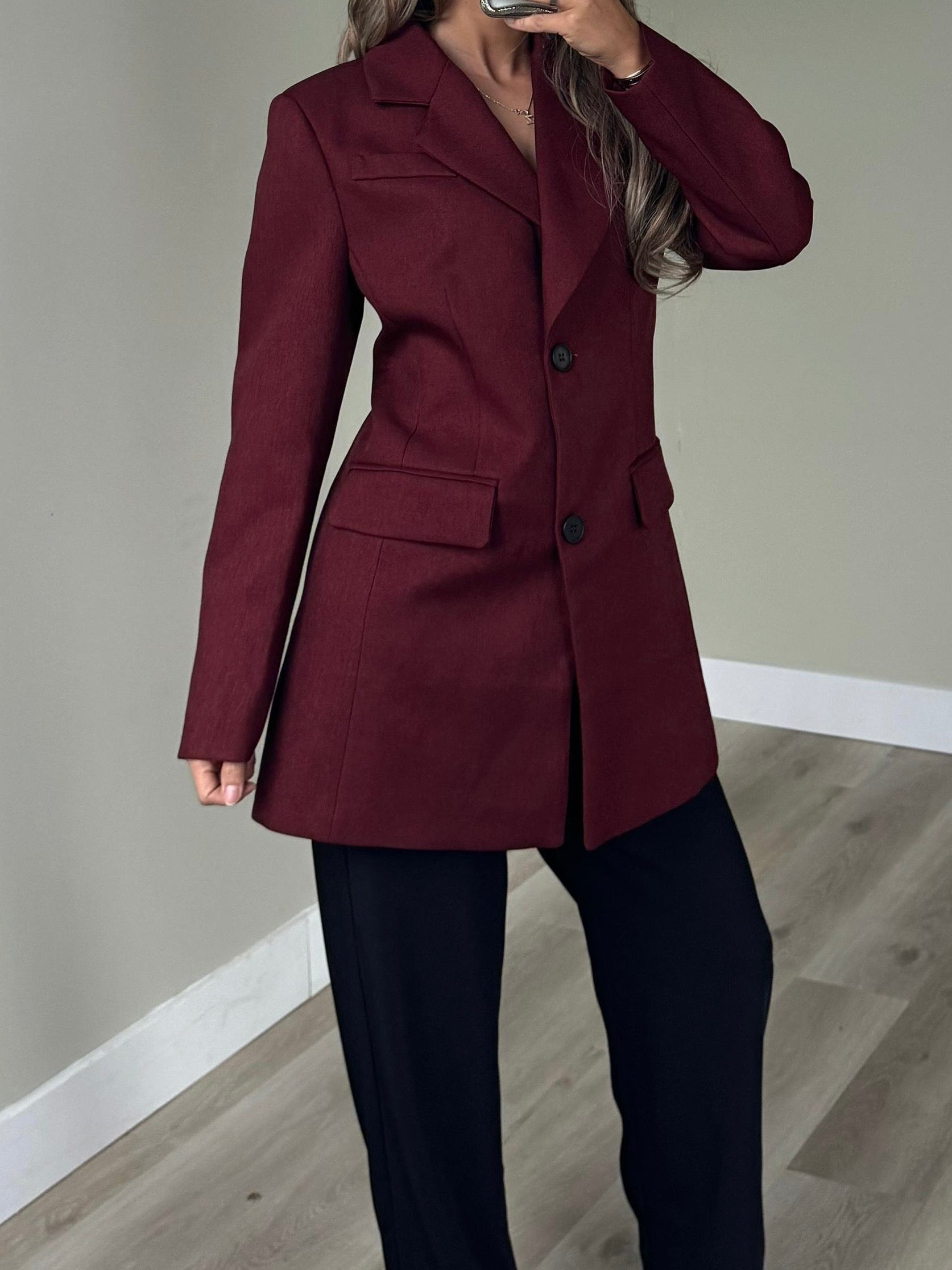 Double breasted fitted blazer