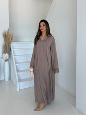 Premium hooded abaya | Taupe