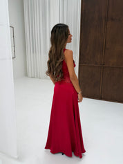 Red lace dress