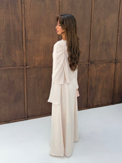 Dress with cape cream