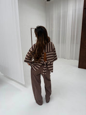 Open back tee brown