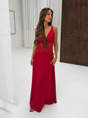 Red lace dress