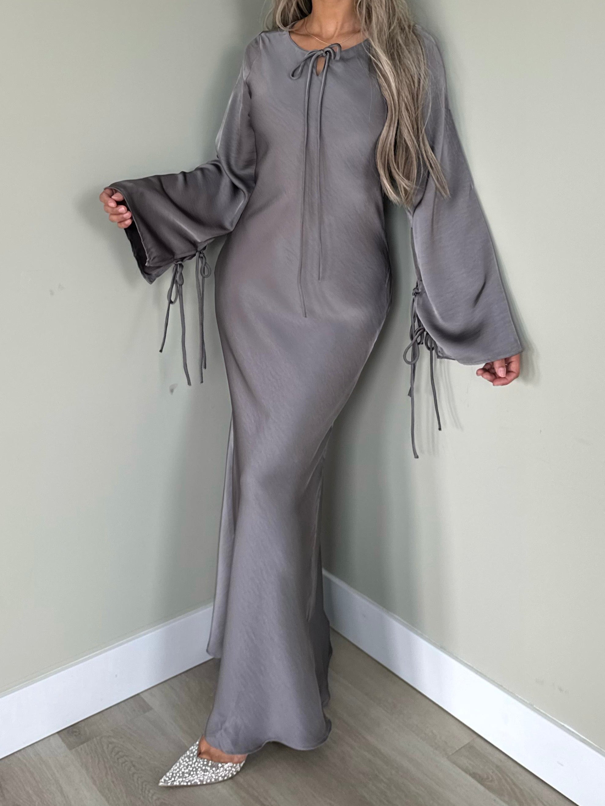 Satin dress grey