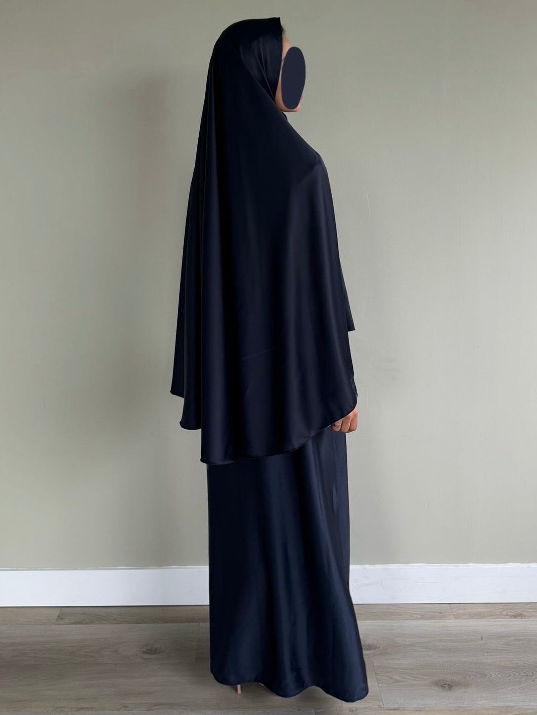 Satin Khimar | Navy