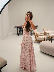 Pink dot lace dress