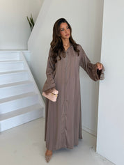 Premium hooded abaya | Taupe