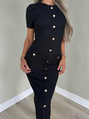 Tweed dress black long