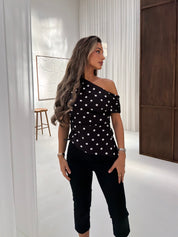 Polka dot top | Black