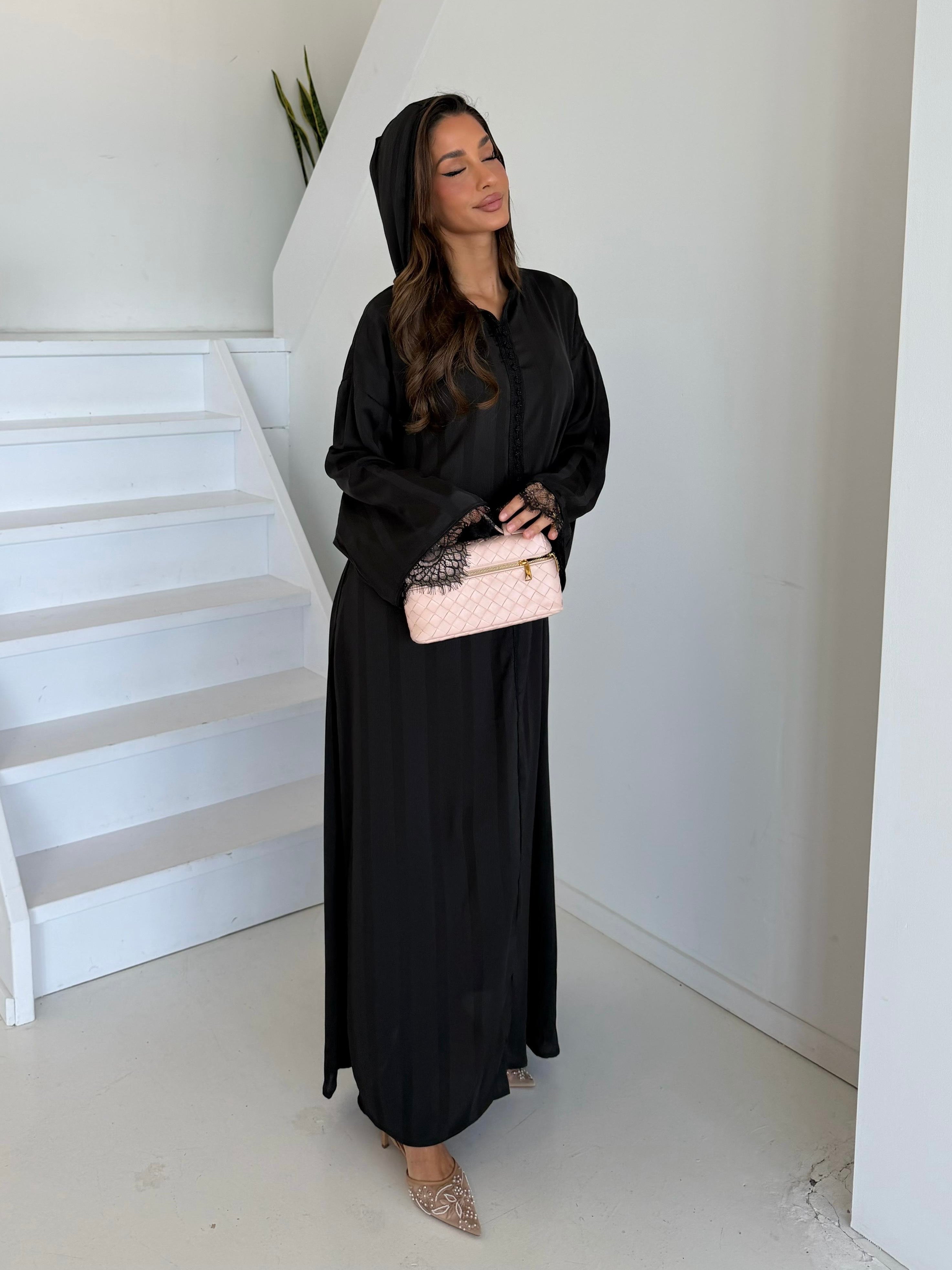 Premium abaya hooded | Black