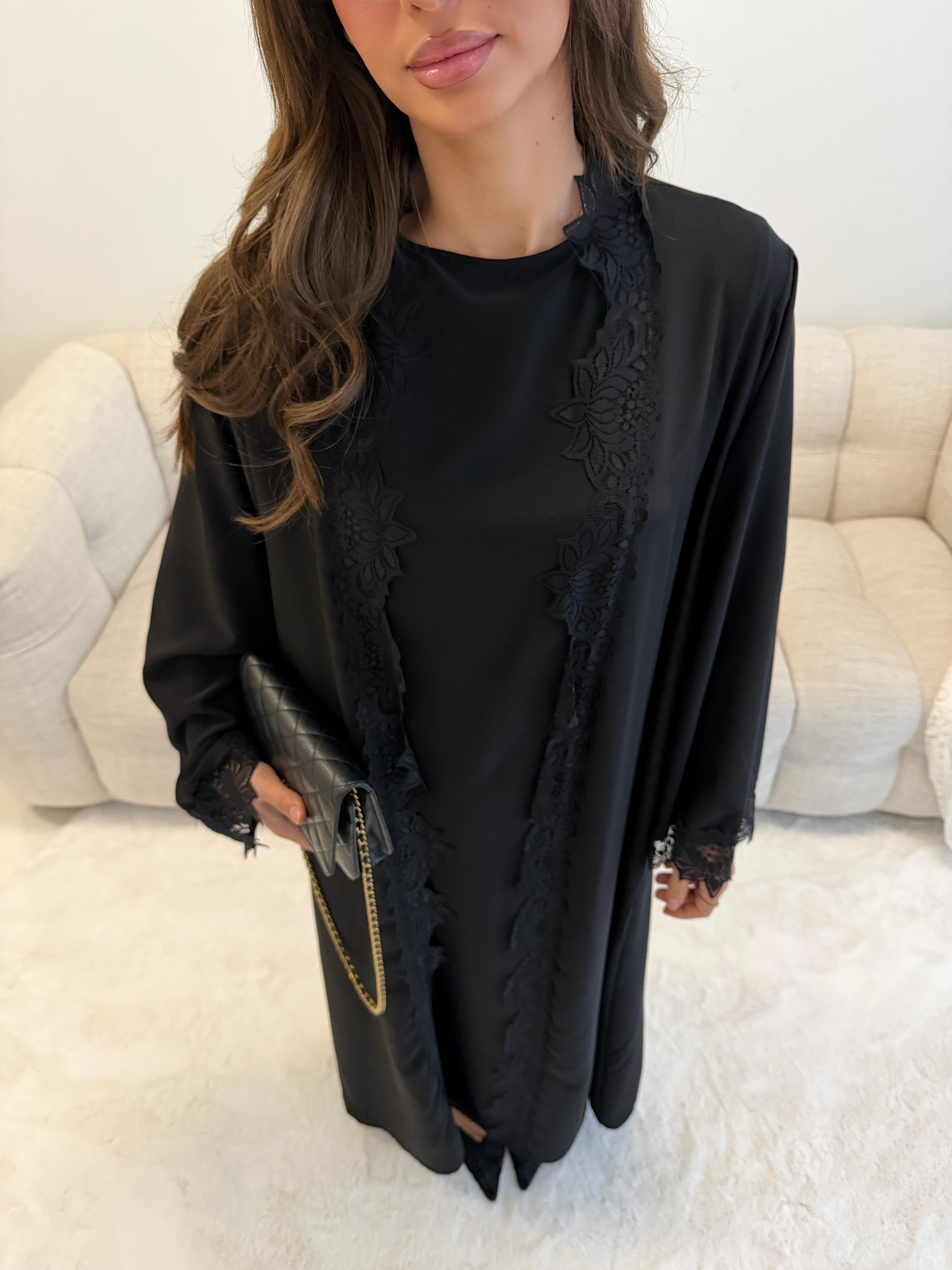 Abaya lace | Black