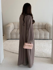 Abaya lace taupe
