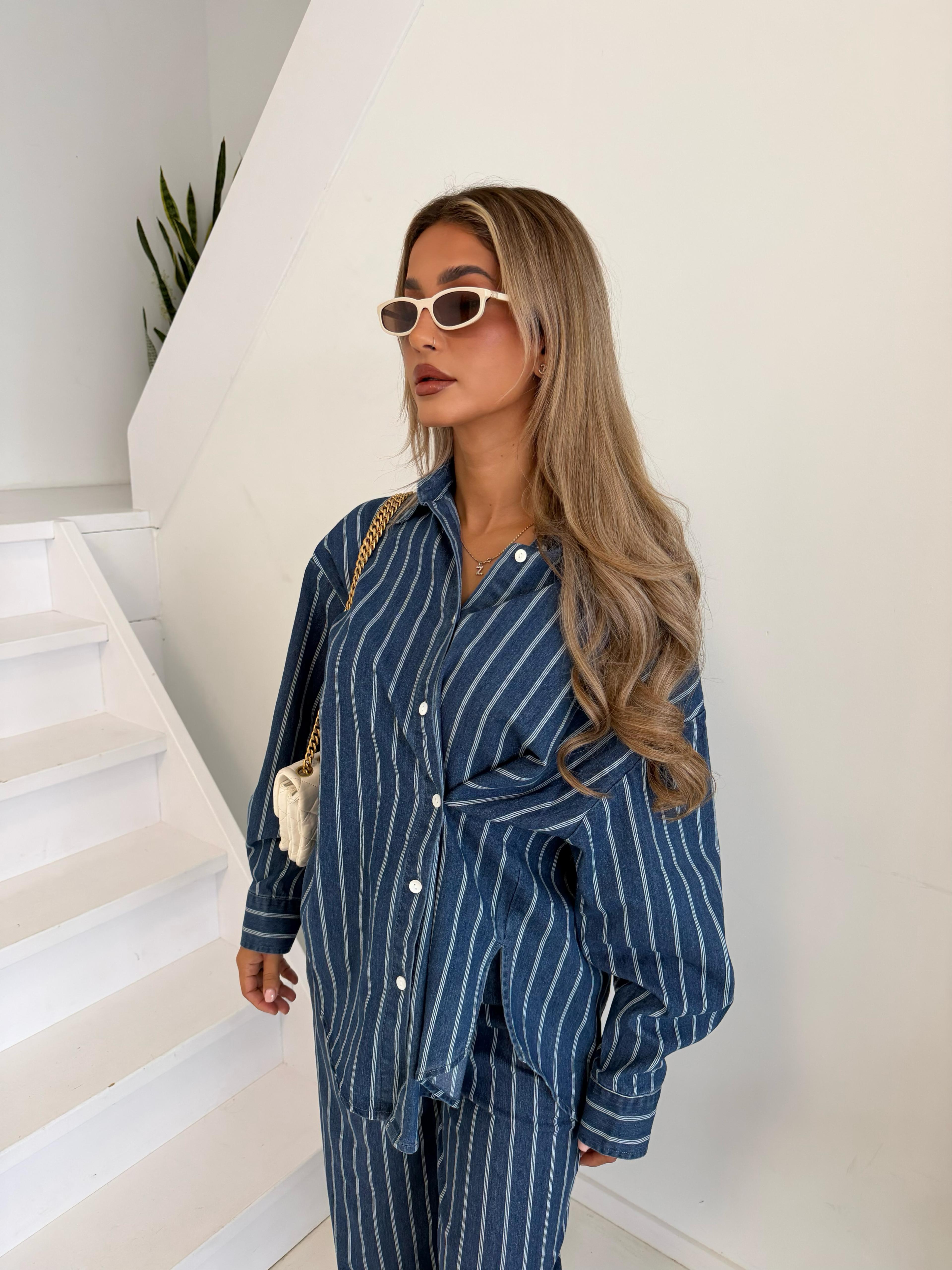 Denim set | striped blue
