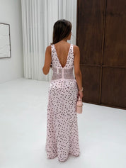 Pink dot lace dress