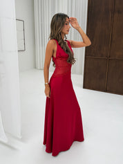 Red lace dress