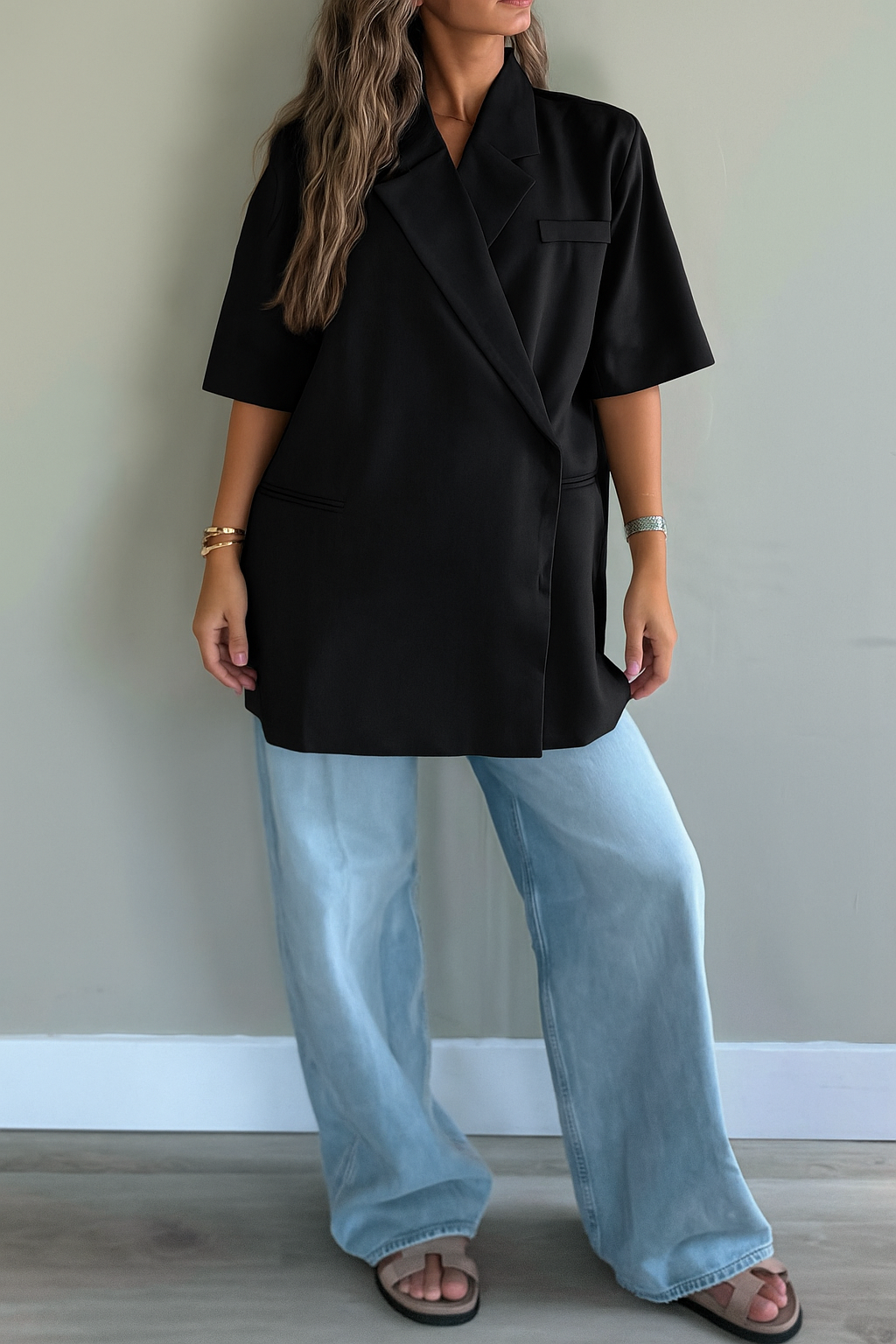 Short sleeve blazer black