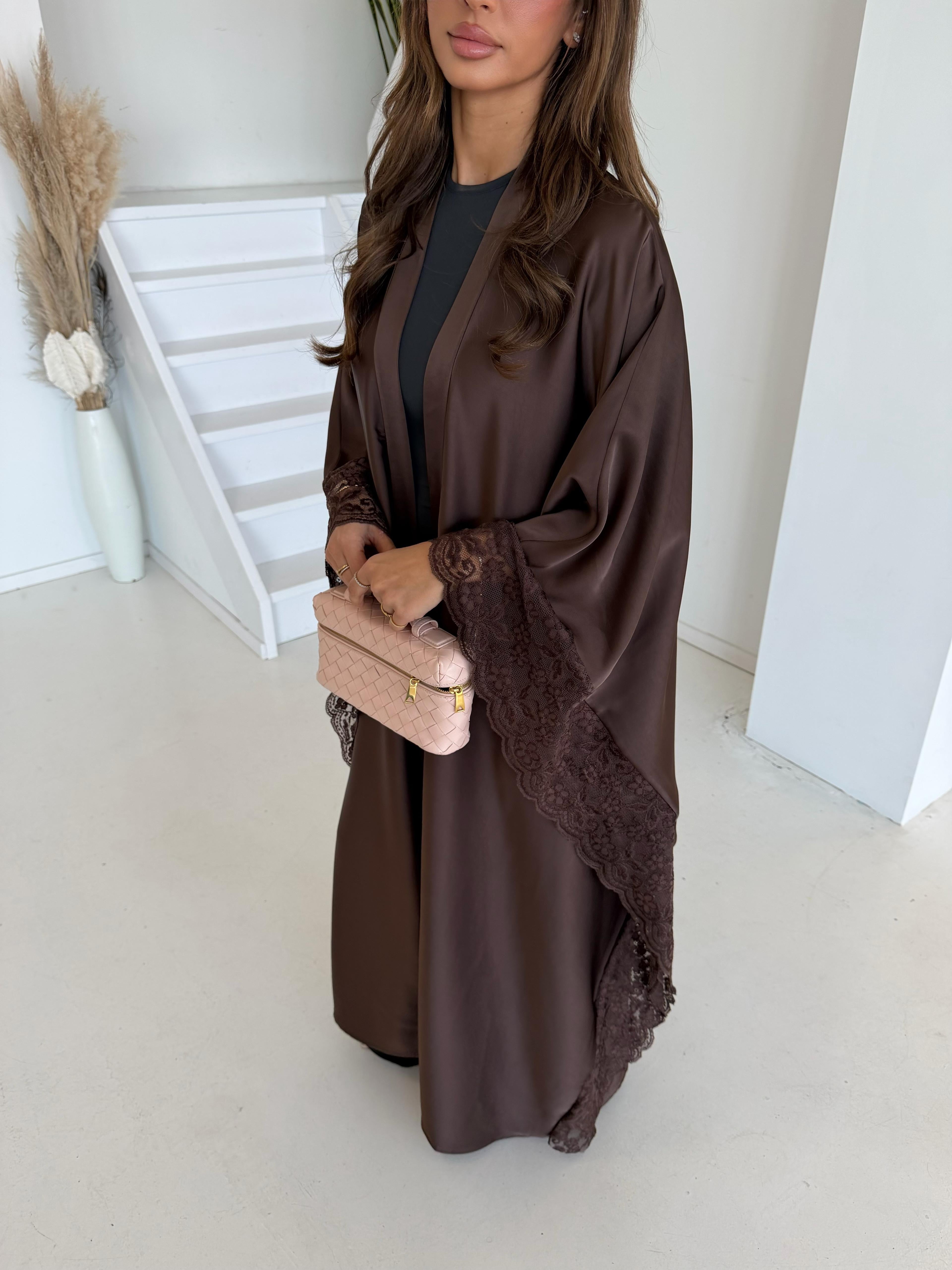Premium lace kimono | Brown