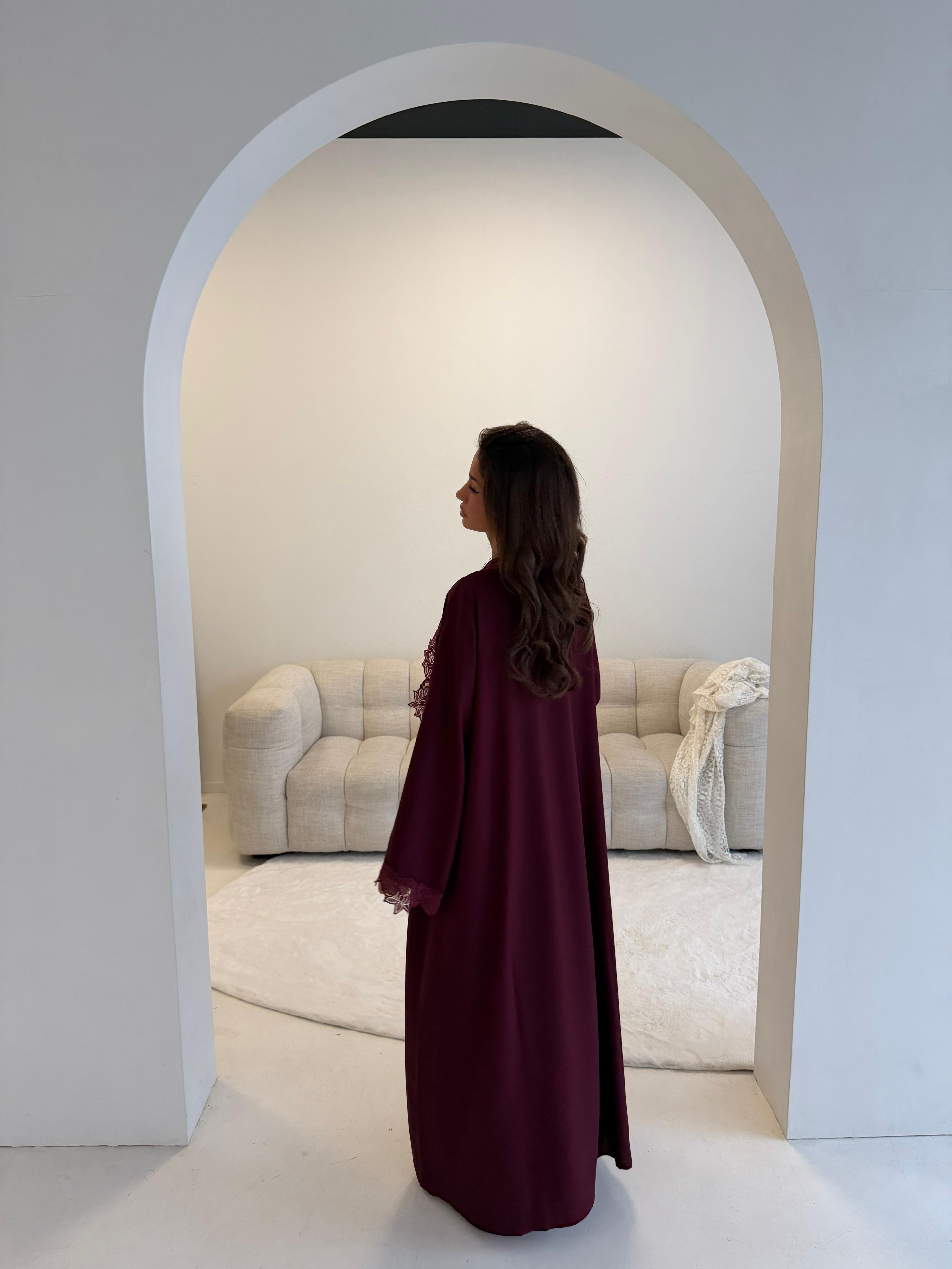 Abaya lace | Bordeaux