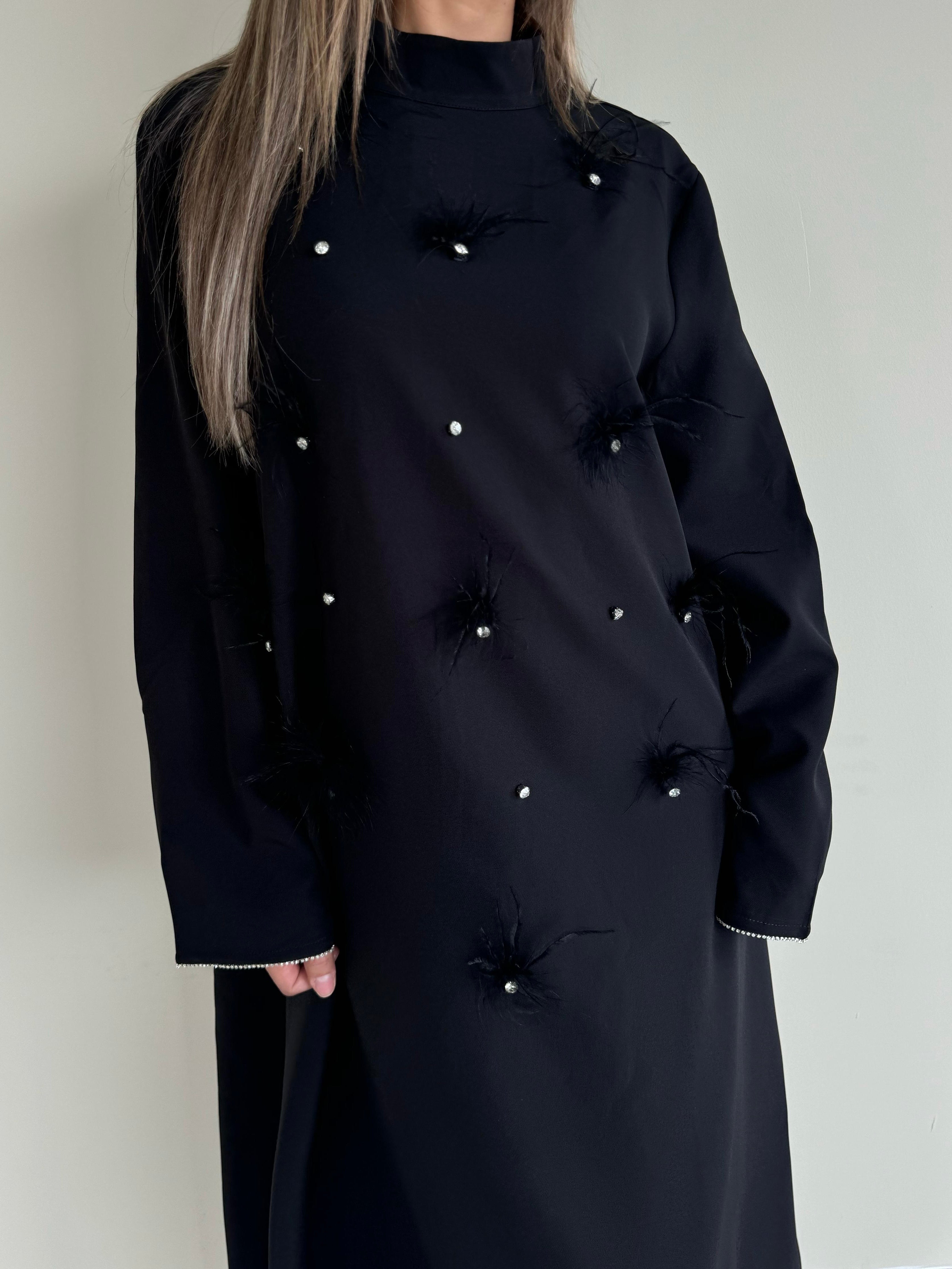 Feather pearl dress