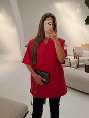 Chic short blazer | Red