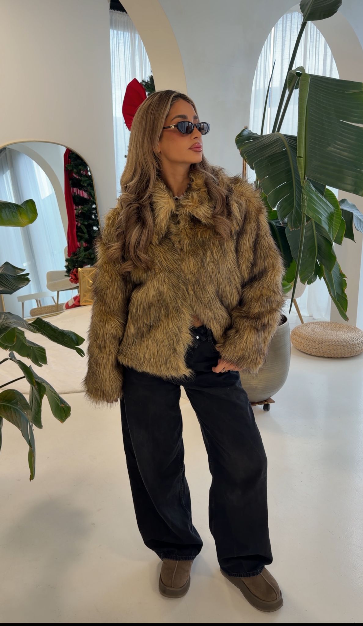 Faux fur coat