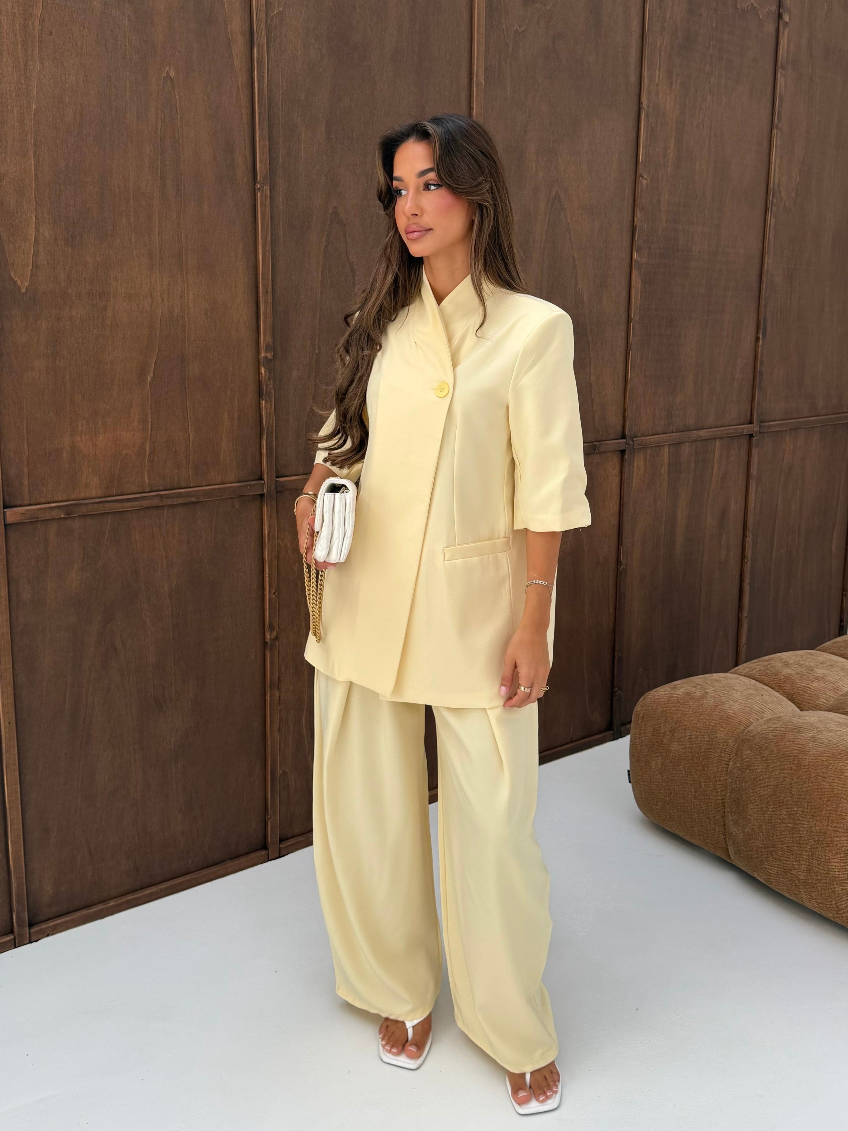 Blazer set butter yellow