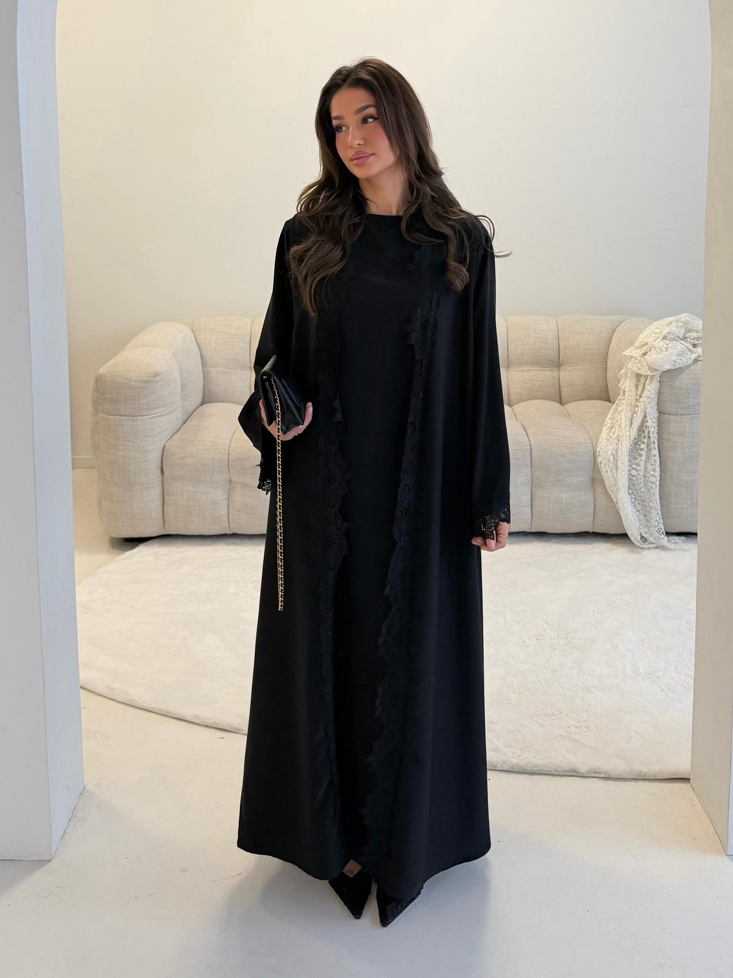 Abaya lace | Black