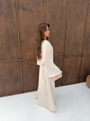 Dress with cape cream