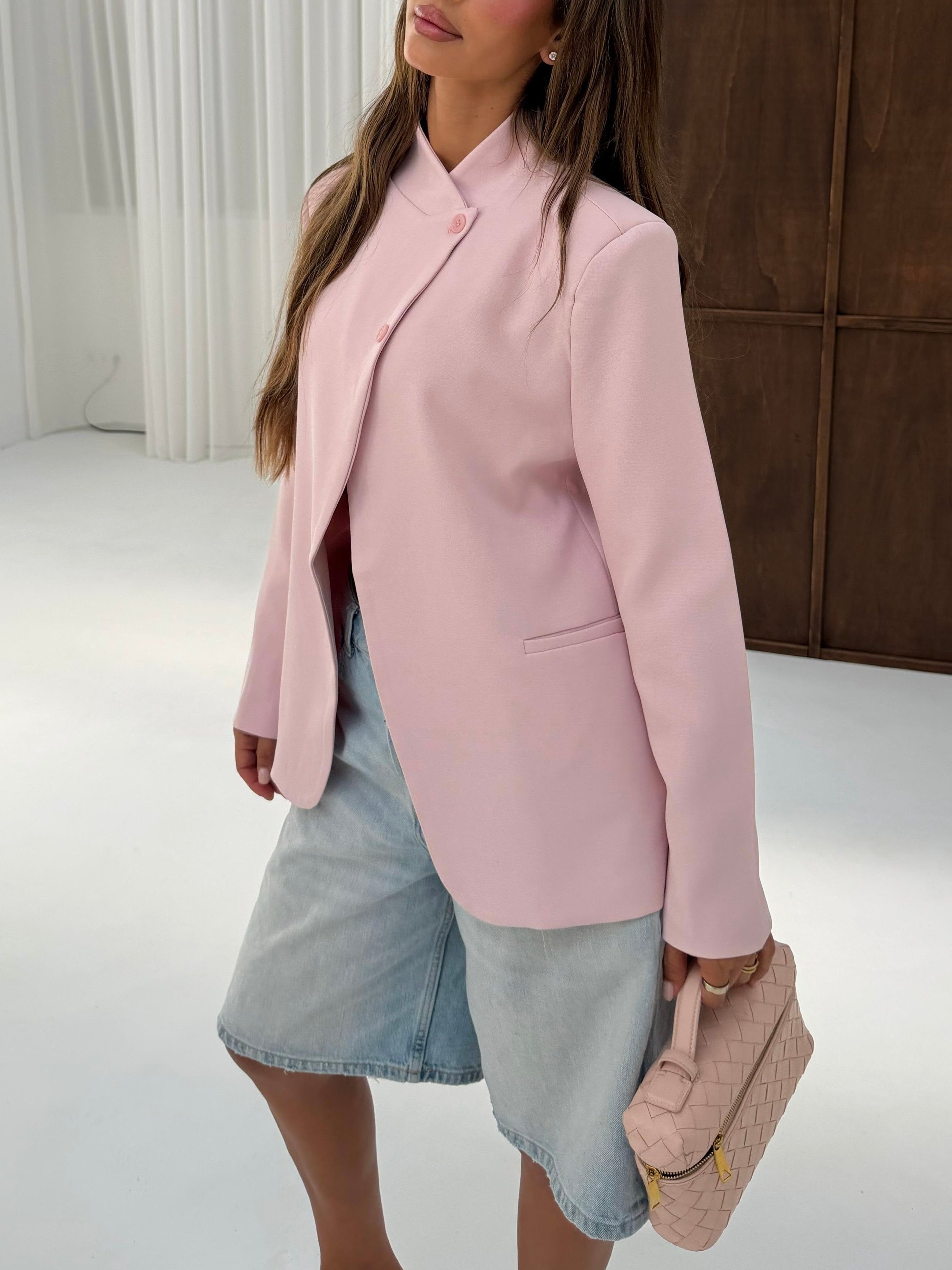 Blazer button pink
