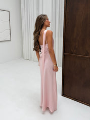 Pink satin dress