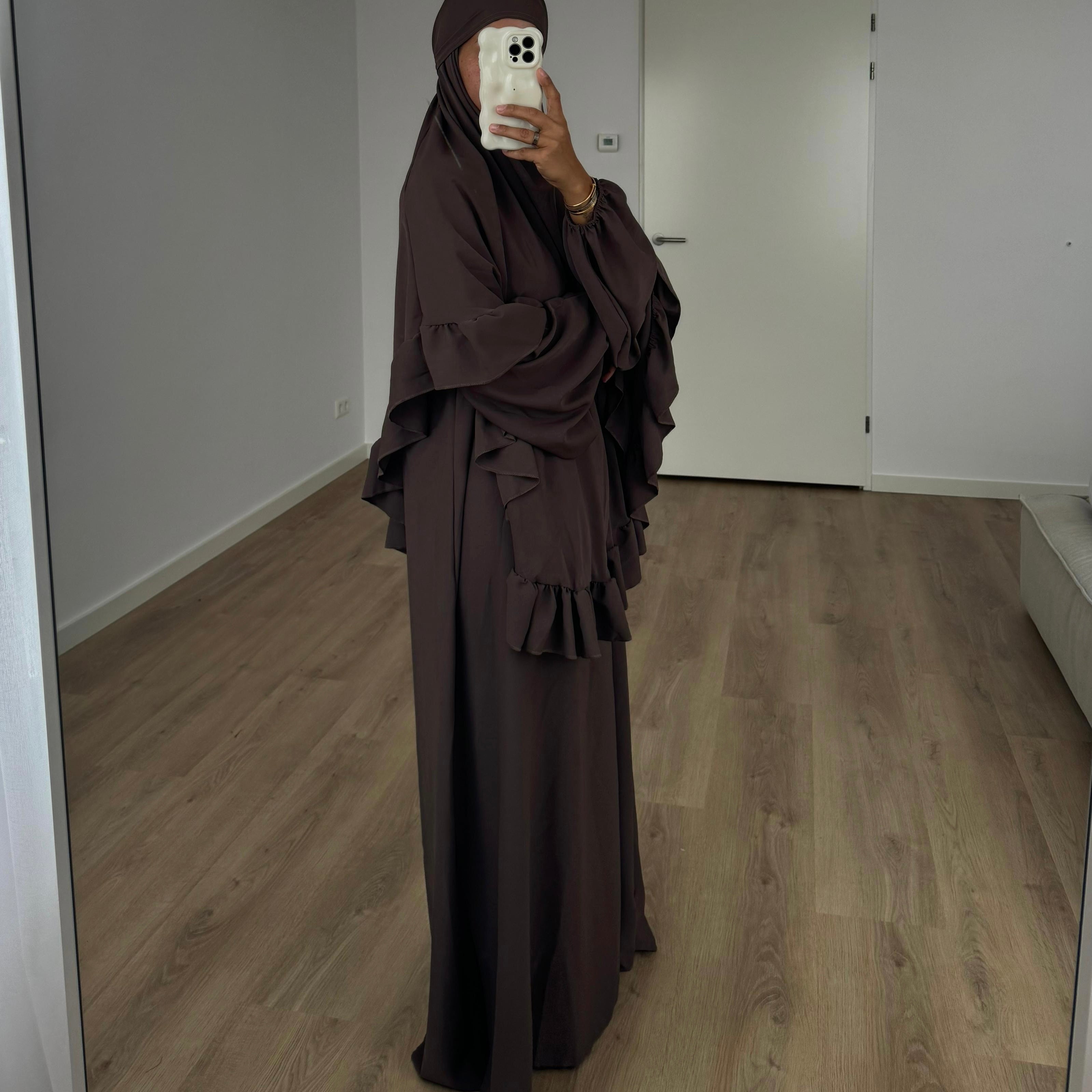 Khimar ruffle | Brown
