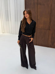Button knit black
