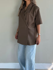 Short sleeve blazer brown