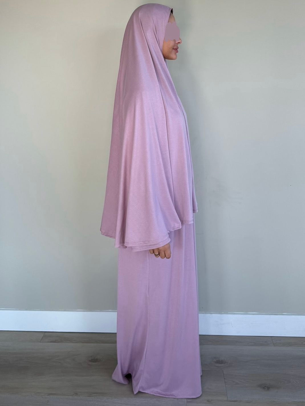 Soft 2 piece dress + khimar | Pink