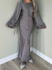 Satin dress grey