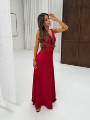Red lace dress