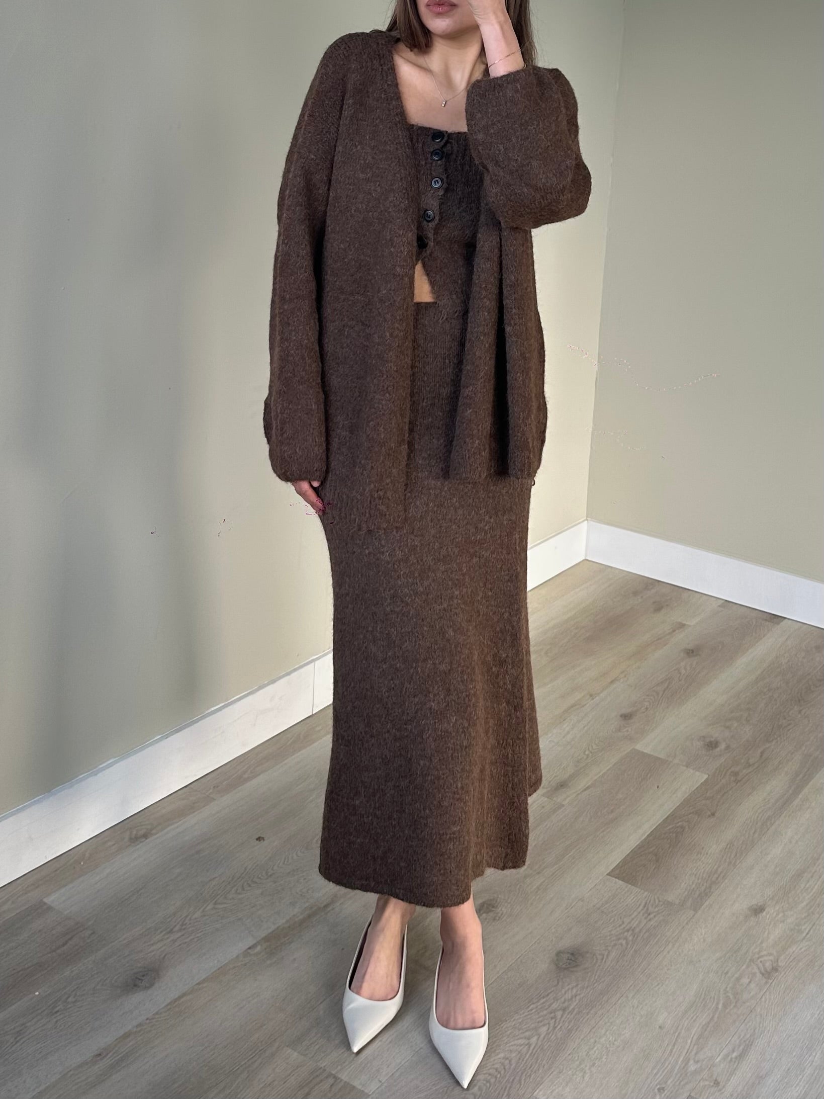 3-piece brown
