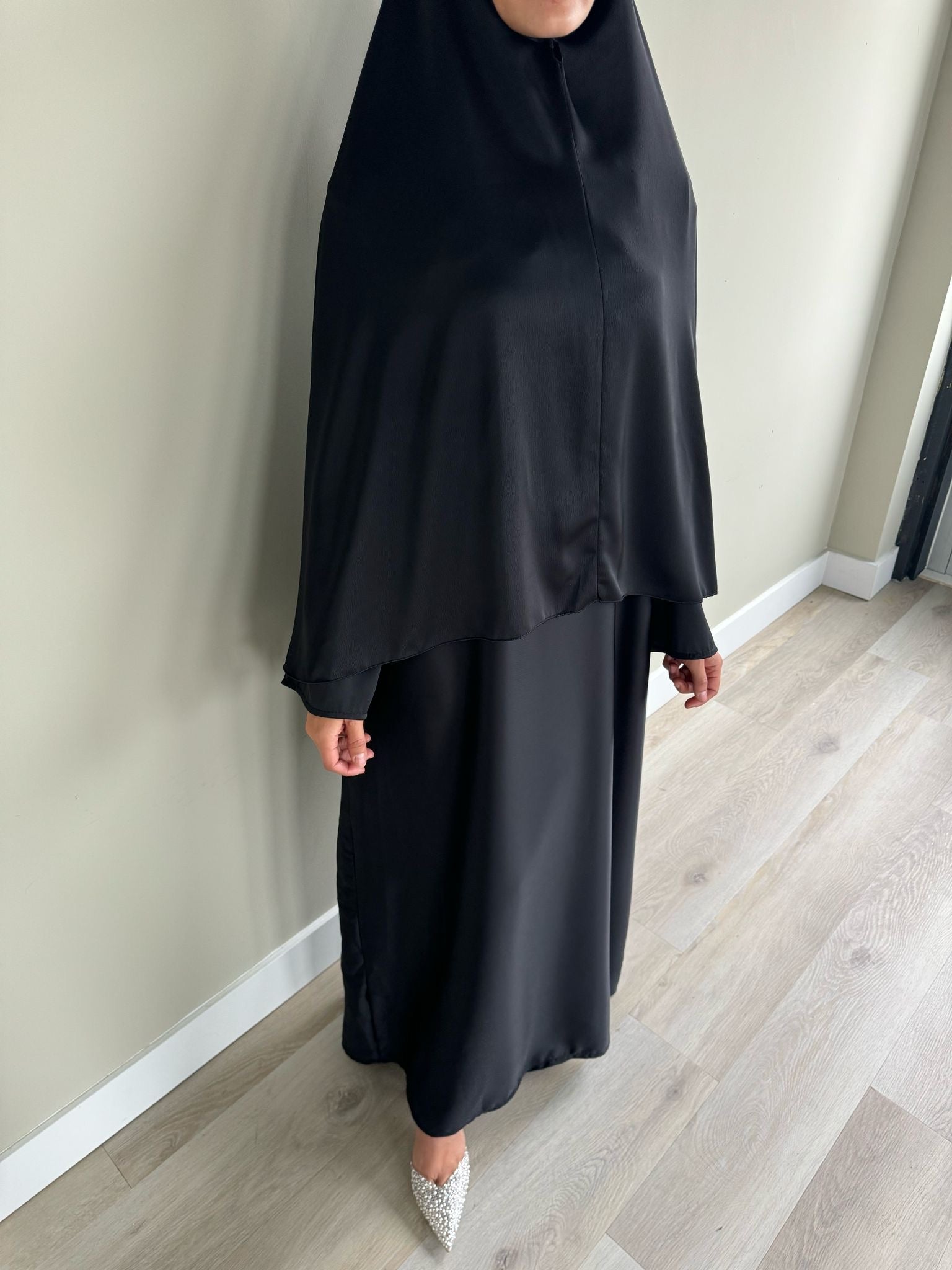 Satin Khimar | Black