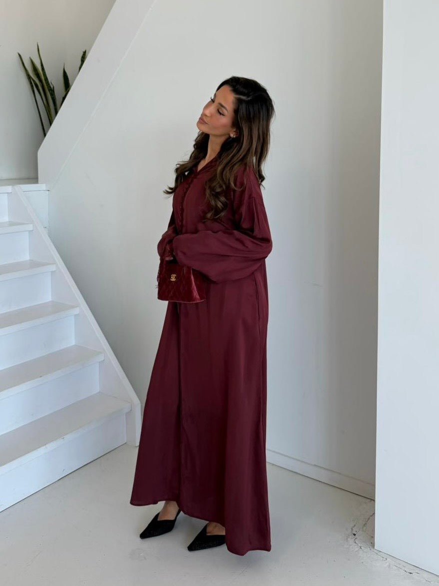Premium abaya hooded | Bordo